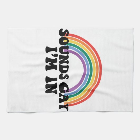 Gay Pride LGBT Rainbow-geluiden die ik binnen ben Theedoek (Horizontaal)