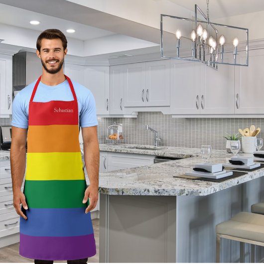 Gay Pride LGBT Rainbow Gepersonaliseerd Schort
