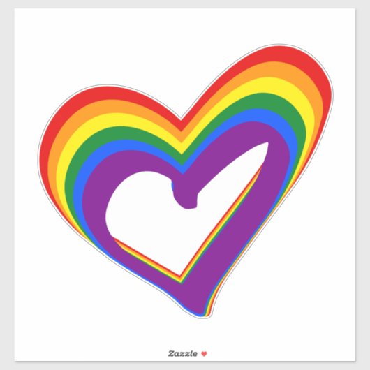 Gay Pride LGBT Rainbow Heart LGBTQ Ondersteuning Sticker (Vel)