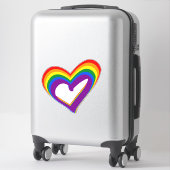 Gay Pride LGBT Rainbow Heart LGBTQ Ondersteuning Sticker (Koffer)