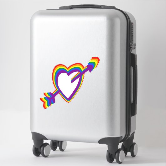 Gay Pride LGBT Rainbow Heart met Arrow Schattige L Sticker (Koffer)