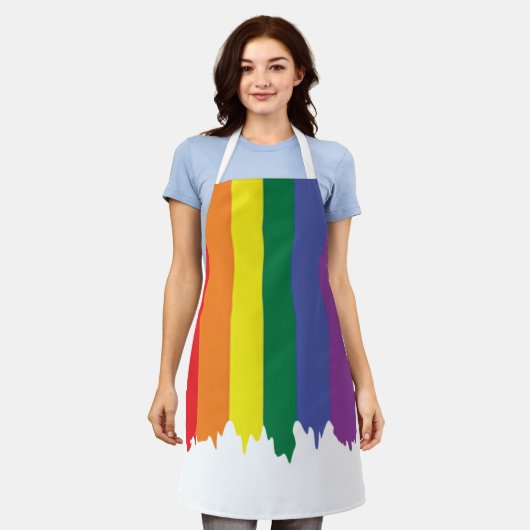 Gay Pride LGBT Rainbow Paint Schort (Gedragen)