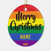 Gay Pride LGBT Rainbow Speciaal Kerstmis Keramisch Ornament (Links)
