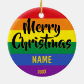 Gay Pride LGBT Rainbow Speciaal Kerstmis Keramisch Ornament (Achterkant)