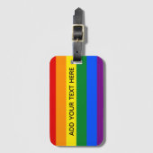 Gay pride LGBT Rainbow Stripes Aangepaste tekst Bagagelabel (Voorkant (verticaal))