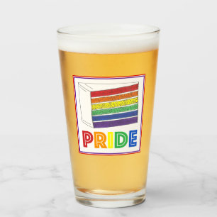 Gay Pride LGBT Rainbow Weddenninglcke Slice Glas