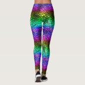 Gay Pride LGBT Rainbow Wet Look Zeemeermin Staart Leggings (Achterkant)