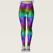 Gay Pride LGBT Rainbow Wet Look Zeemeermin Staart Leggings (Voorkant)