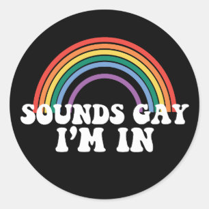 Gay Pride LGBT Regenboog Geluiden Gay Ik Ben In Ga Ronde Sticker