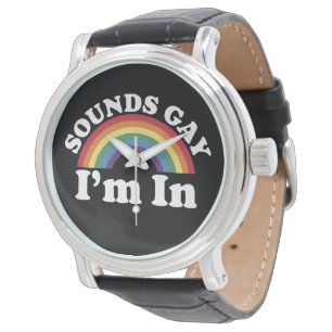 Gay Pride LGBT Regenboog Geluiden Gay Ik Ben In Horloge