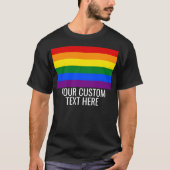 gay pride lgbt regenboog strepen aangepaste tekst  t-shirt (Voorkant)