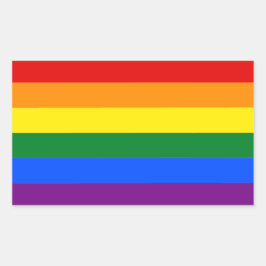 gay pride lgbt regenboog strepen kleurrijke vlag rechthoekige sticker