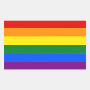 gay pride lgbt regenboog strepen kleurrijke vlag rechthoekige sticker