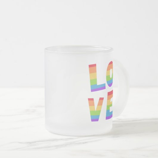 Gay Pride LGBT regenboogvlag Liefde LGBTQ Matglas Koffiemok (Voorkant rechts)