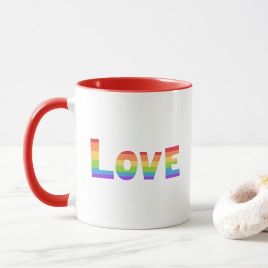 Gay Pride LGBT regenboogvlag Liefde LGBTQ Mok (Met donut)
