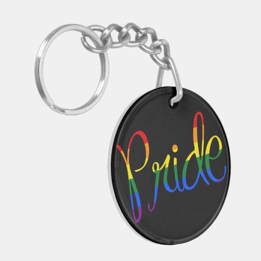 Gay PRIDE LGBT Script Sleutelhanger (Voorkant Links)