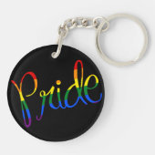Gay PRIDE LGBT Script Sleutelhanger (Achterkant)