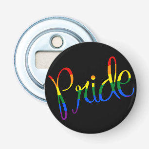 Gay Pride LGBT Zwart Button Flesopener