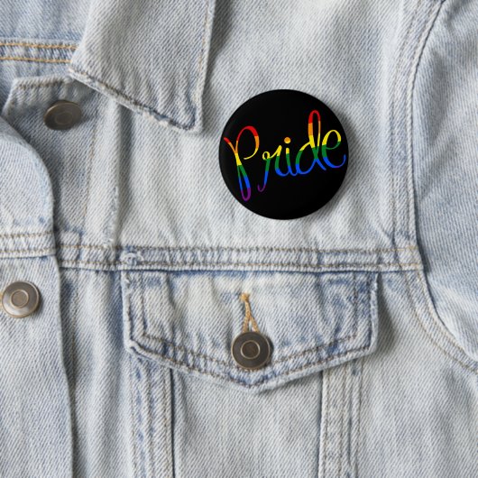 Gay Pride LGBT Zwarte Knop Ronde Button 5,7 Cm (In situ)