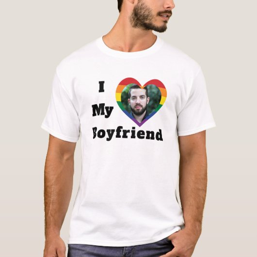 Gay Pride LGBTQ Aangepaste foto Ik hou van mijn vr T-shirt (Voorkant)