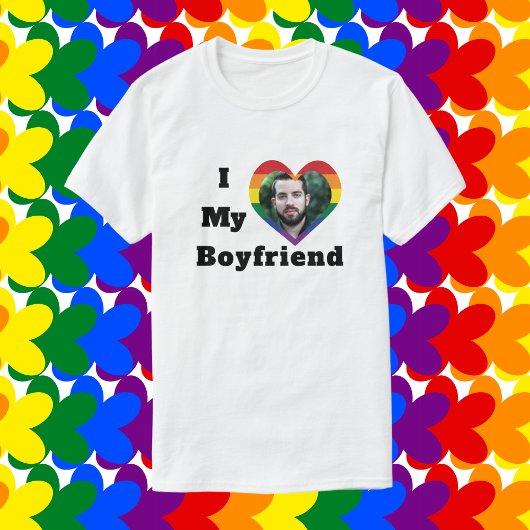 Gay Pride LGBTQ Aangepaste foto Ik hou van mijn vr T-shirt