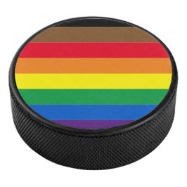 Gay Pride lgbtq diversiteit inclusief regenboogvla Hockey Puck