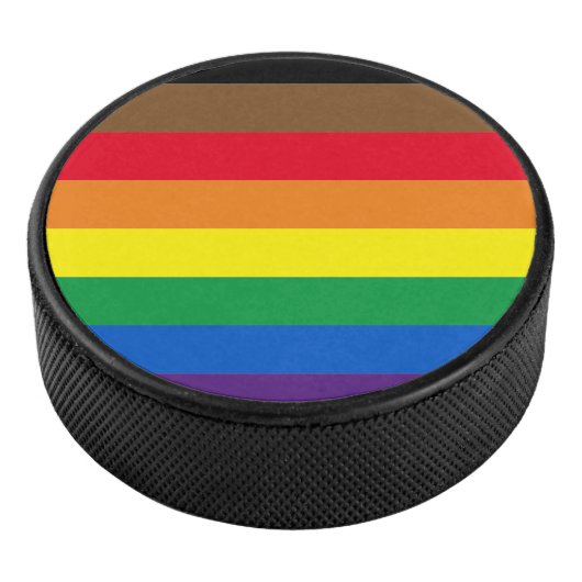 Gay Pride lgbtq diversiteit inclusief regenboogvla Hockey Puck (3/4)