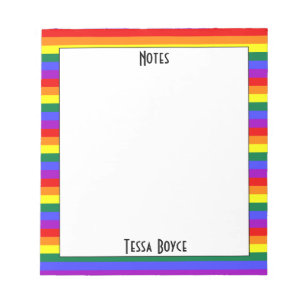 Gay Pride LGBTQ Pride Colors Monogrammed Notitieblok