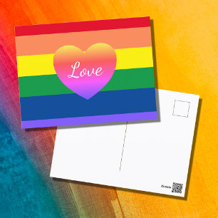 Gay Pride LGBTQ Rainbow Colorful Heart Briefkaart