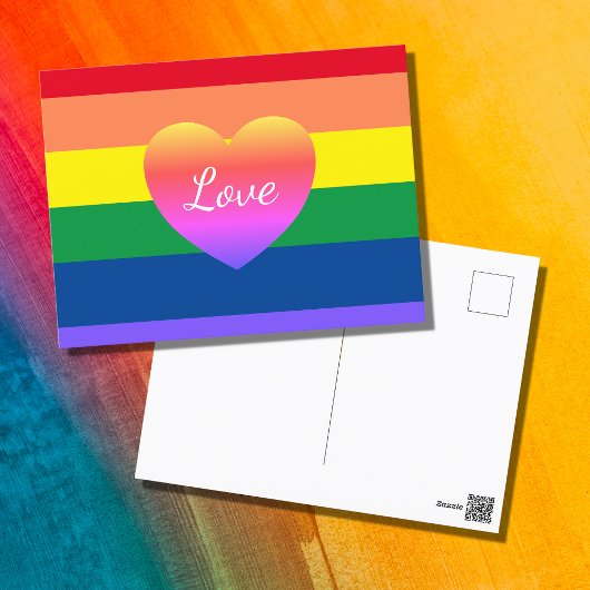 Gay Pride LGBTQ Rainbow Colorful Heart Briefkaart