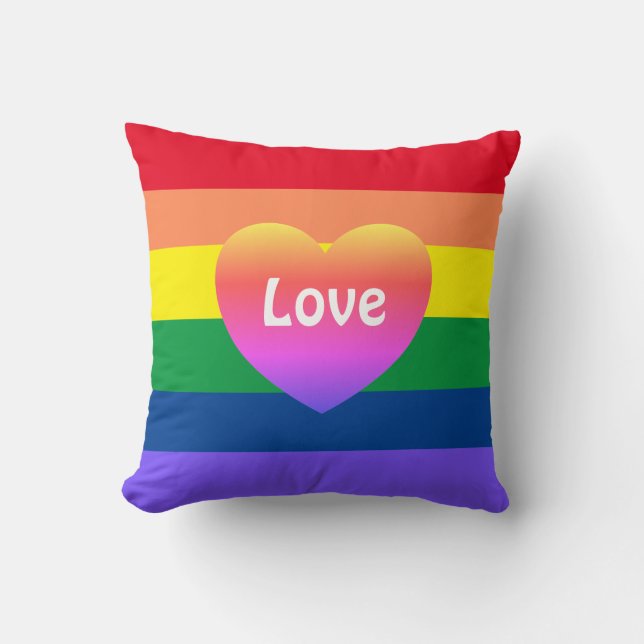Gay Pride LGBTQ Rainbow Flag Colorful Heart Kussen (Voorkant)