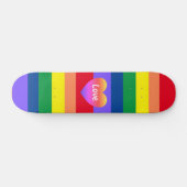 Gay Pride LGBTQ Rainbow Flag Colorful Heart Persoonlijk Skateboard (Horizontaal)