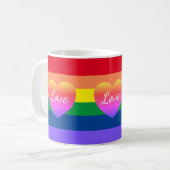 Gay Pride LGBTQ Rainbow Flag Hearts Koffiemok (Voorkant links)