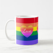 Gay Pride LGBTQ Rainbow Flag Hearts Koffiemok (Links)