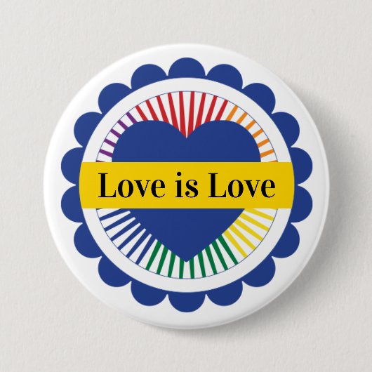 Gay Pride LGBTQ Rainbow Flag Love Ronde Button 7,6 Cm (Voorkant)