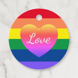 Gay Pride LGBTQ Rainbow Heart Flag Bedankjes Labels