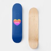 Gay Pride LGBTQ Rainbow Heart Love Blauw Persoonlijk Skateboard (Voorkant)
