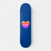 Gay Pride LGBTQ Rainbow Heart Love Blauw Persoonlijk Skateboard (Voorkant)