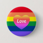 Gay Pride LGBTQ Rainbow Heart Ronde Button 5,7 Cm (Voorkant)