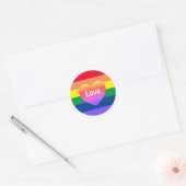 Gay Pride LGBTQ Rainbow Heart Ronde Sticker (Envelop)