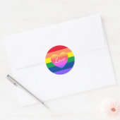 Gay Pride LGBTQ Rainbow Heart Ronde Sticker (Envelop)