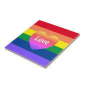 Gay Pride LGBTQ Rainbow Heart Tegeltje (Zijkant)