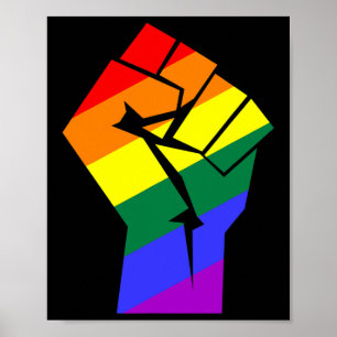 Gay Pride LGBTQ regenboogvlag verzet zich tegen vu Poster