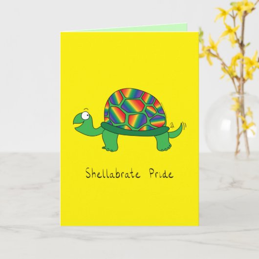 Gay Pride LGBTQ schildpad schildpad Kaart (Gele Bloem)