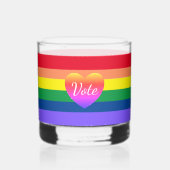 Gay Pride LGBTQ stemmen Rainbow 2024 Verkiezingen Whisky Glas (Voorkant)