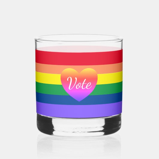 Gay Pride LGBTQ stemmen Rainbow 2024 Verkiezingen Whisky Glas (Voorkant)