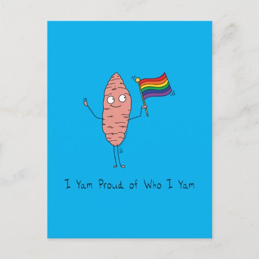 Gay Pride LGBTQ Yam Ik ben trots Briefkaart (Voorkant)