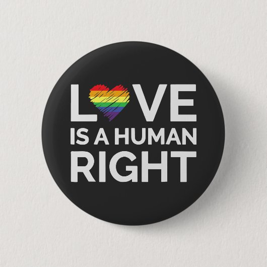 Gay Pride - Liefde is een mensenrecht Ronde Button 5,7 Cm (Voorkant)