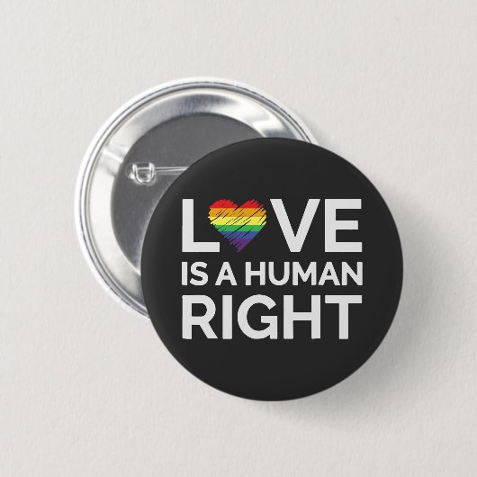 Gay Pride - Liefde is een mensenrecht Ronde Button 5,7 Cm (Voorkant /achterkant)