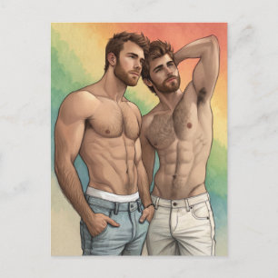 Gay Pride Liefde: Watercolor Duo Briefkaart